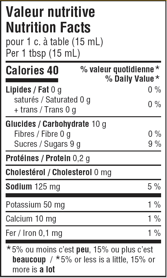 Informations nutritionnelles