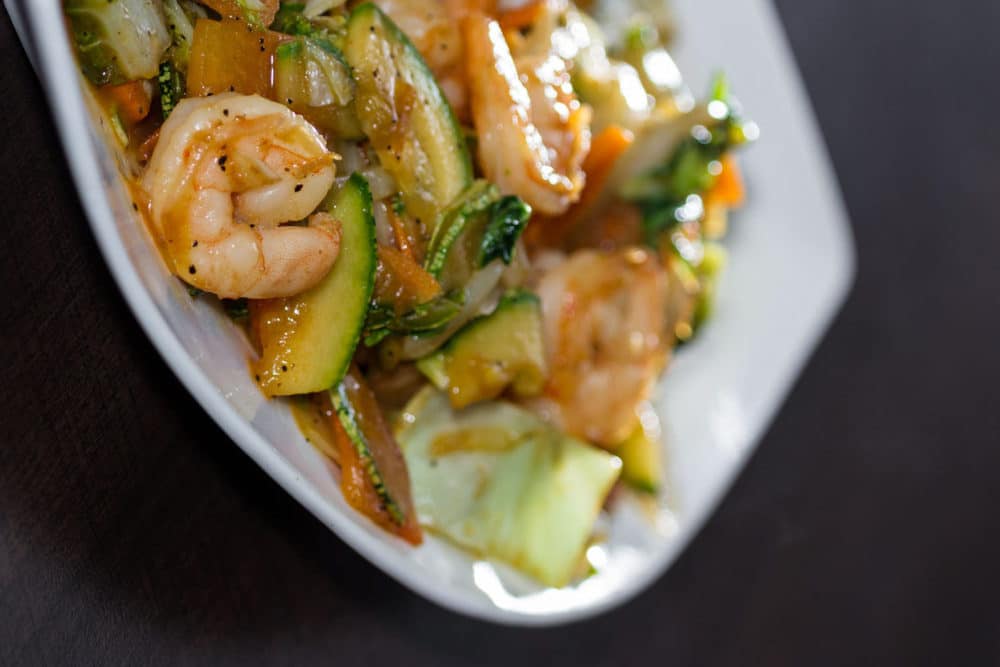 Sauté de crevettes teriyaki